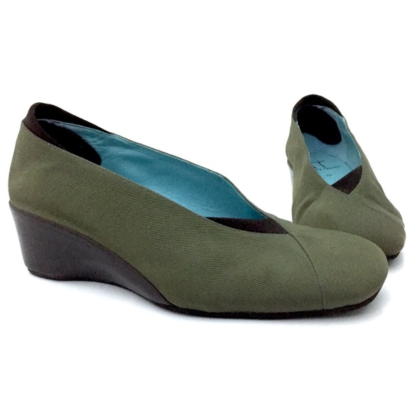 Thierry Rabotin - Green Slip-On Canvas Wedges - Picture 5 of 8